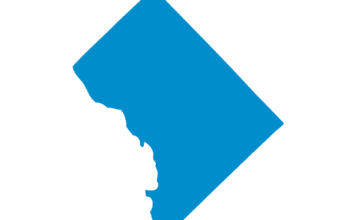 Blue icon of the outline of the District of Columbia